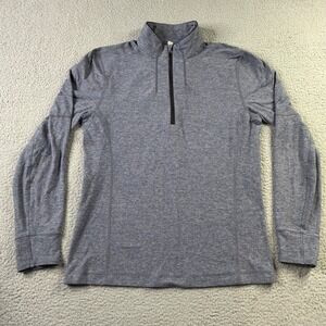 Lululemon Metal Vent Tech 1/4 Zip Mens Large Blue Heathered Pullover Long Sleeve